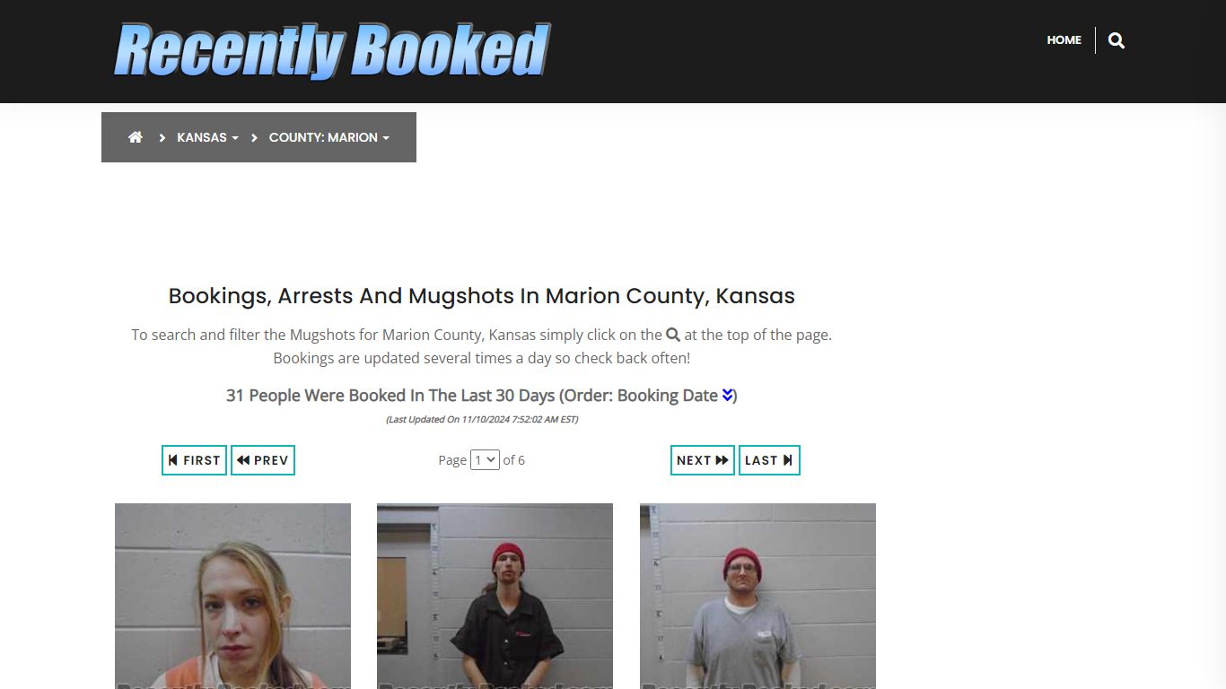 Bookings, Arrests and Mugshots in Marion County, Kansas - Recently Booked