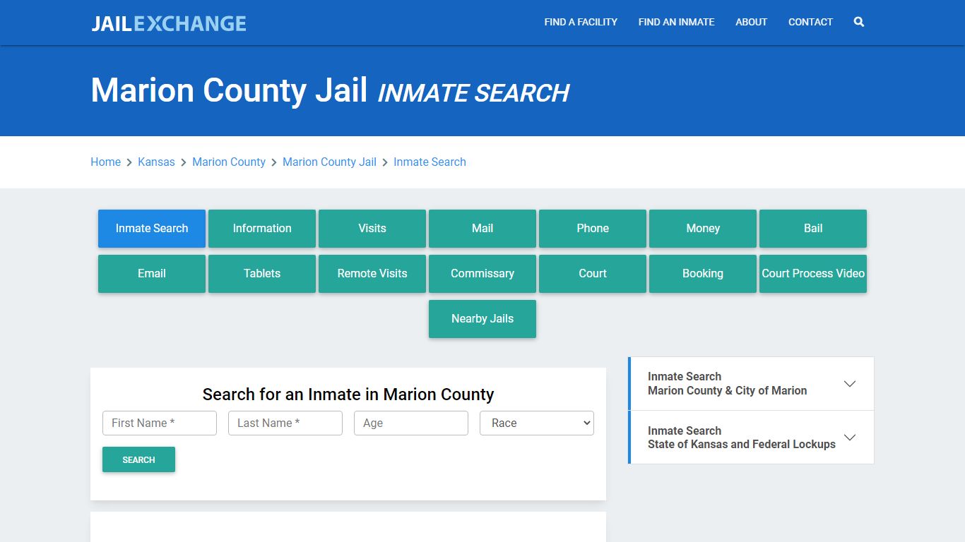 Marion County Jail, KS Inmate Search: Roster & Mugshots