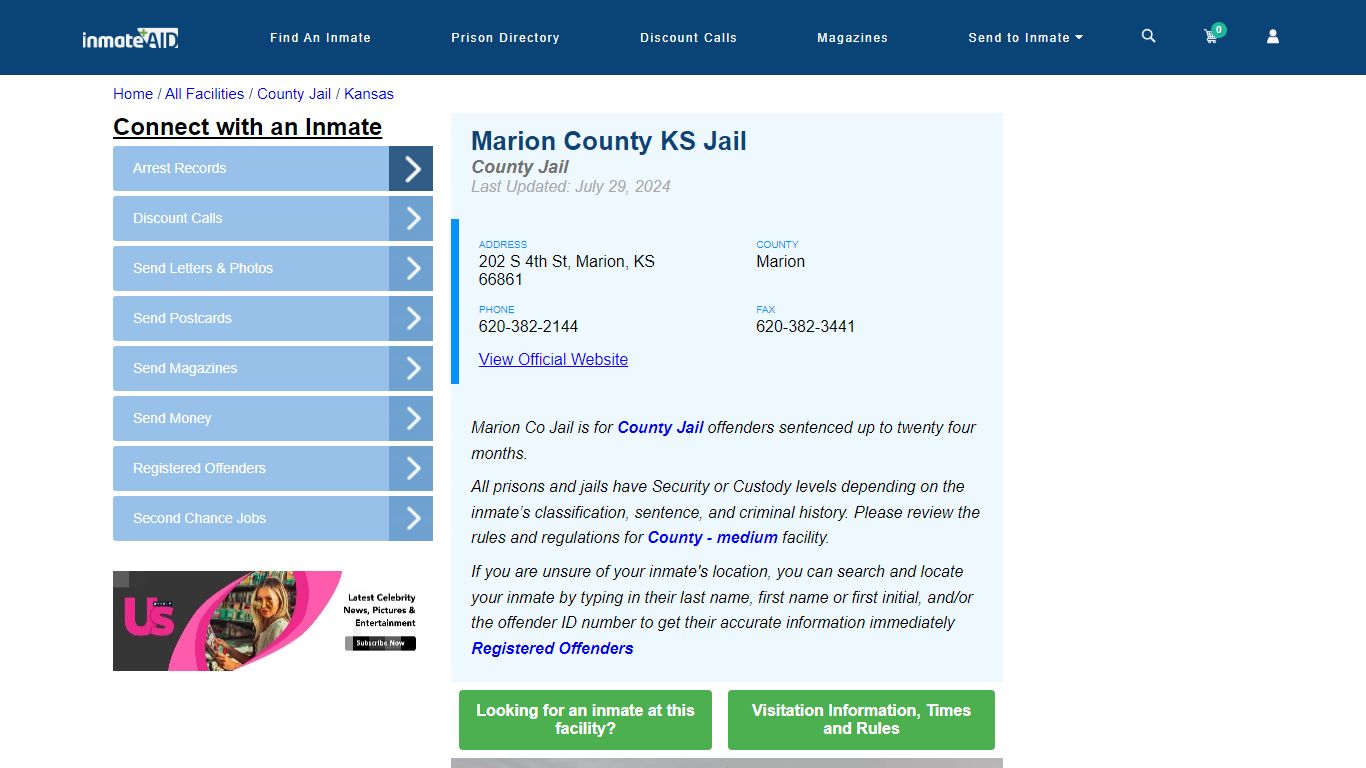 Marion County KS Jail - Inmate Locator